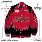 customized western kentucky hilltoppers fire graphic red jacket best selling