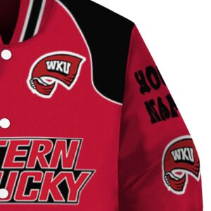 customized western kentucky hilltoppers fire graphic red jacket premium grade