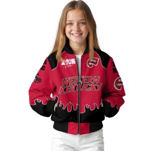 customized western kentucky hilltoppers fire graphic red jacket top rated