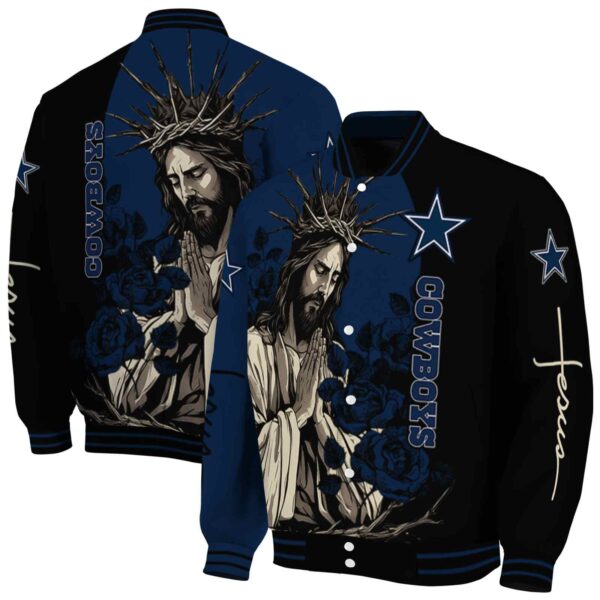 dallas cowboys hands in prayer blue black jacket fashion forward