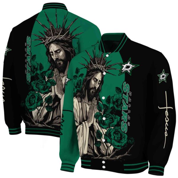 dallas stars hands in prayer green black jacket fashion forward