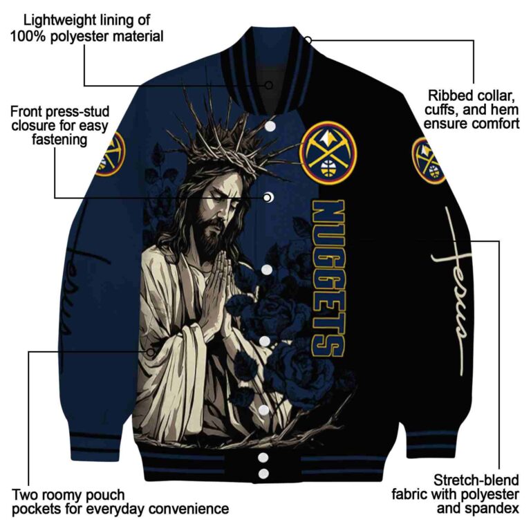 denver nuggets hands in prayer blue black jacket new arrival