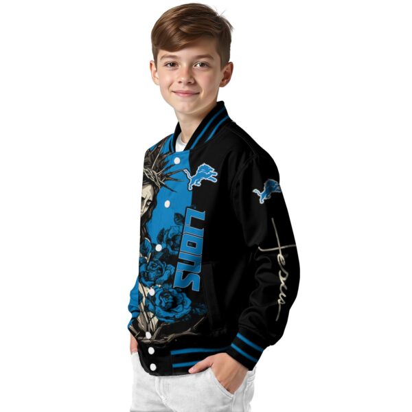 detroit lions hands in prayer blue black jacket trendy