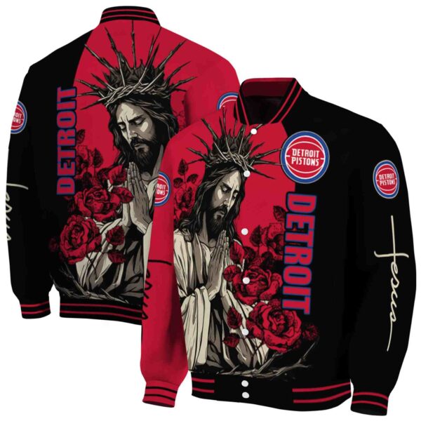 detroit pistons hands in prayer red black jacket fashion forward