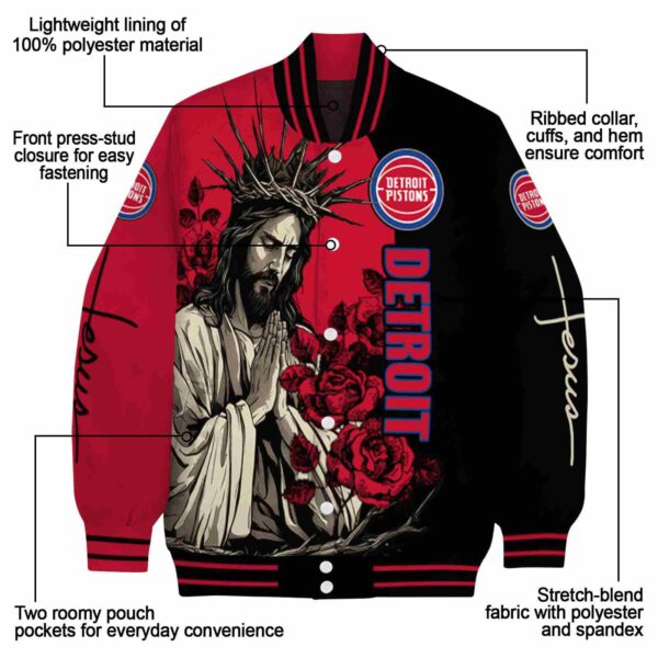 detroit pistons hands in prayer red black jacket new arrival