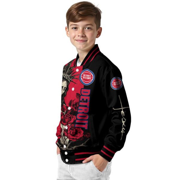 detroit pistons hands in prayer red black jacket trendy