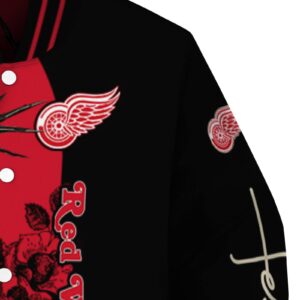 detroit red wings hands in prayer red black jacket premium grade