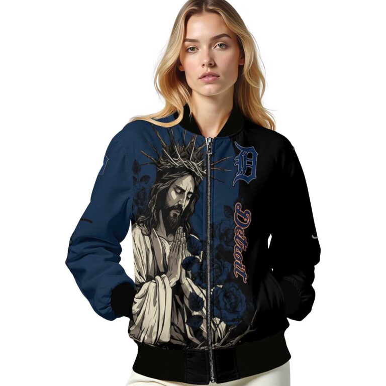 detroit tigers hands in prayer navy black jacket latest model