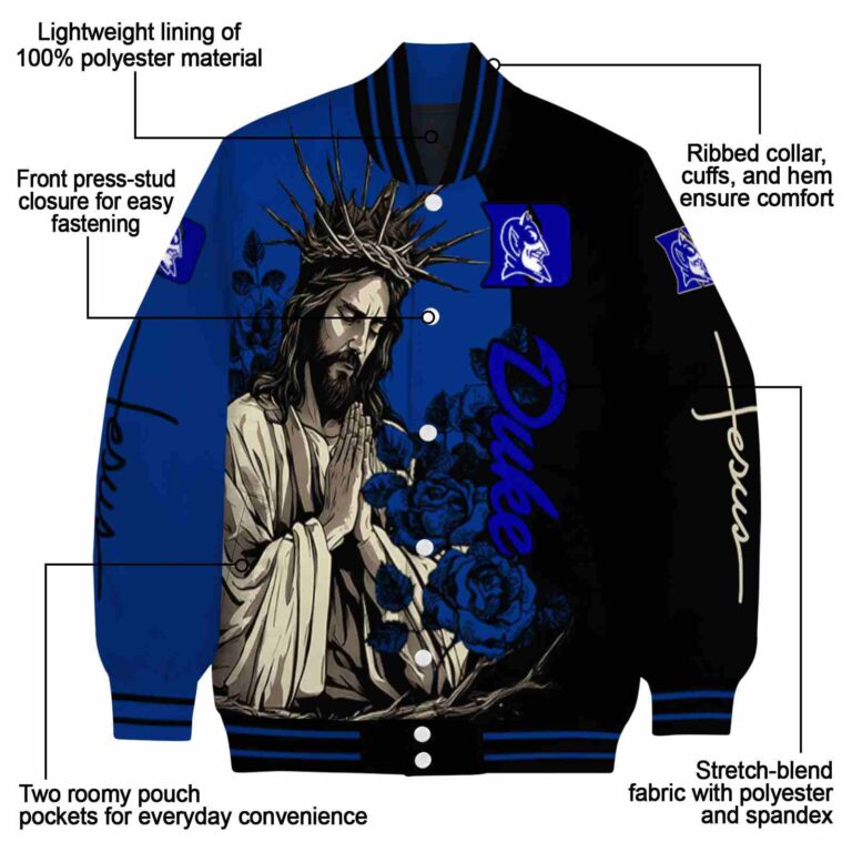 duke blue devils hands in prayer blue black jacket new arrival