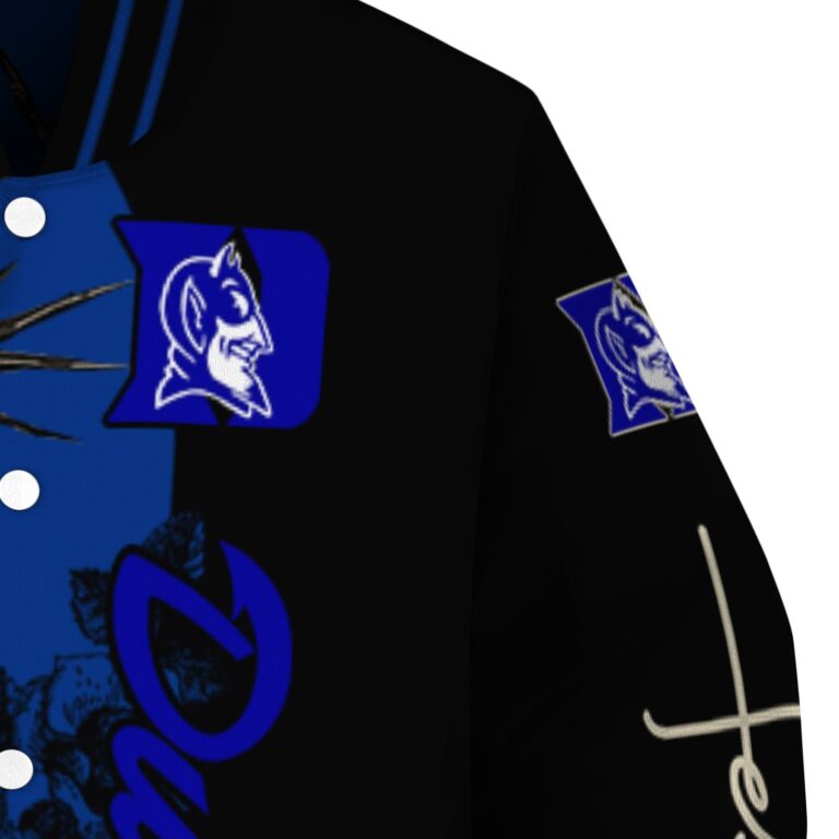 duke blue devils hands in prayer blue black jacket premium grade