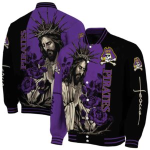 east carolina pirates hands in prayer purple black jacket fashion forward