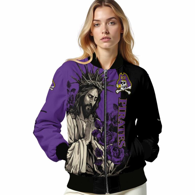 east carolina pirates hands in prayer purple black jacket latest model