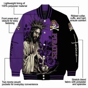 east carolina pirates hands in prayer purple black jacket new arrival