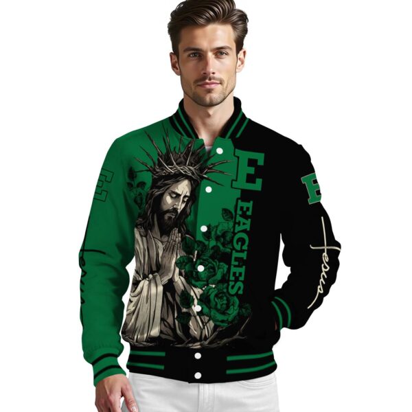 eastern michigan eagles hands in prayer green black jacket high quality