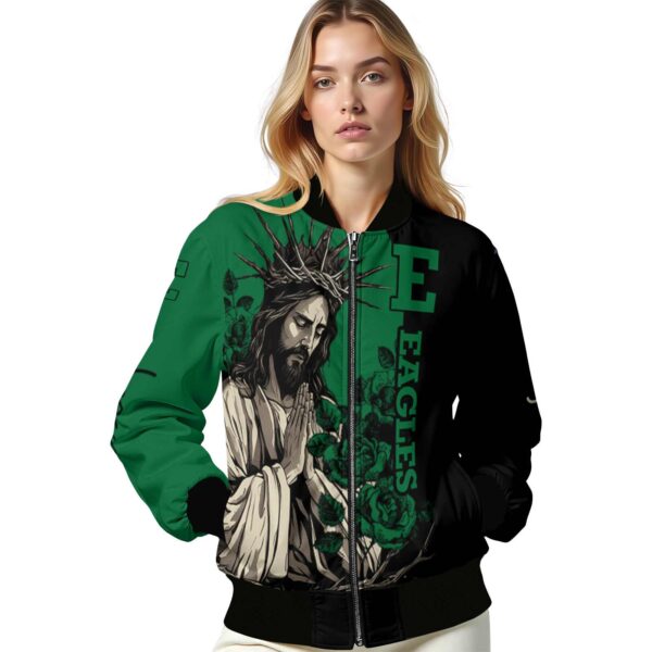 eastern michigan eagles hands in prayer green black jacket latest model
