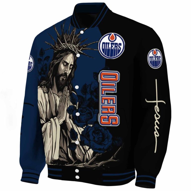 edmonton oilers hands in prayer blue black jacket best selling