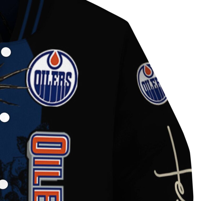 edmonton oilers hands in prayer blue black jacket premium grade