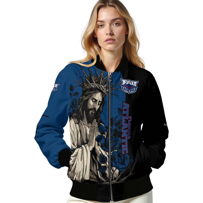florida atlantic owls hands in prayer blue black jacket latest model