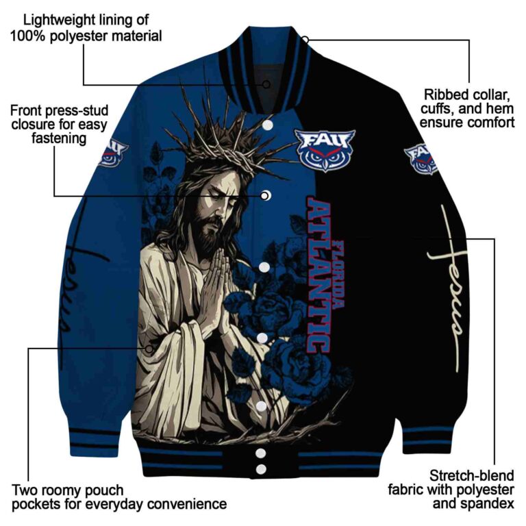 florida atlantic owls hands in prayer blue black jacket new arrival