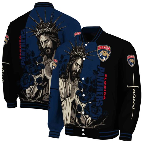 florida panthers hands in prayer red black jacket fashion forward