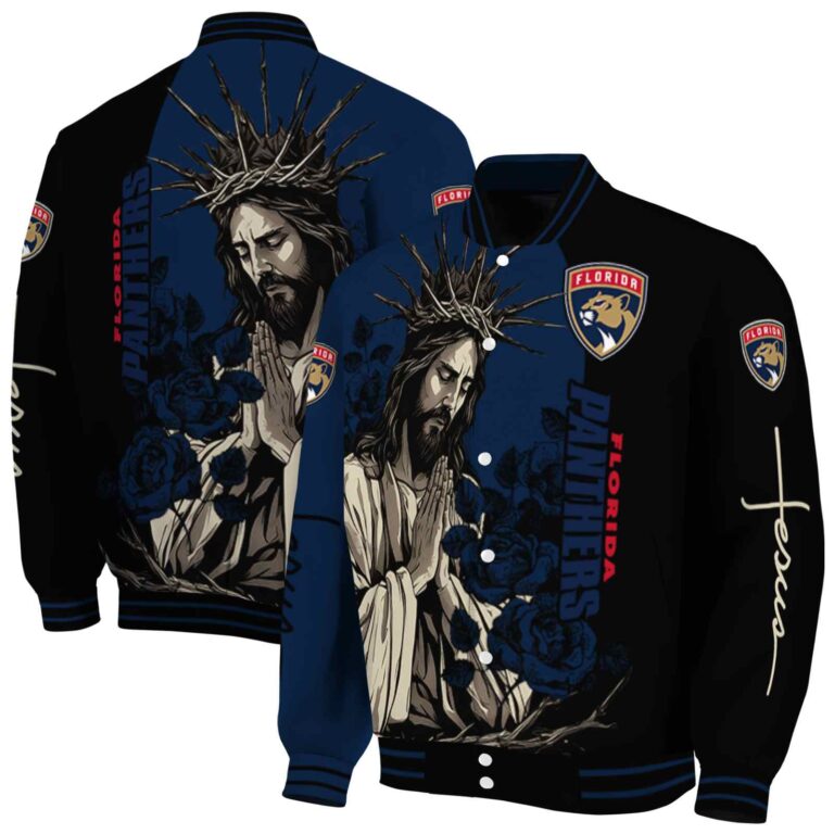 florida panthers hands in prayer red black jacket fashion forward