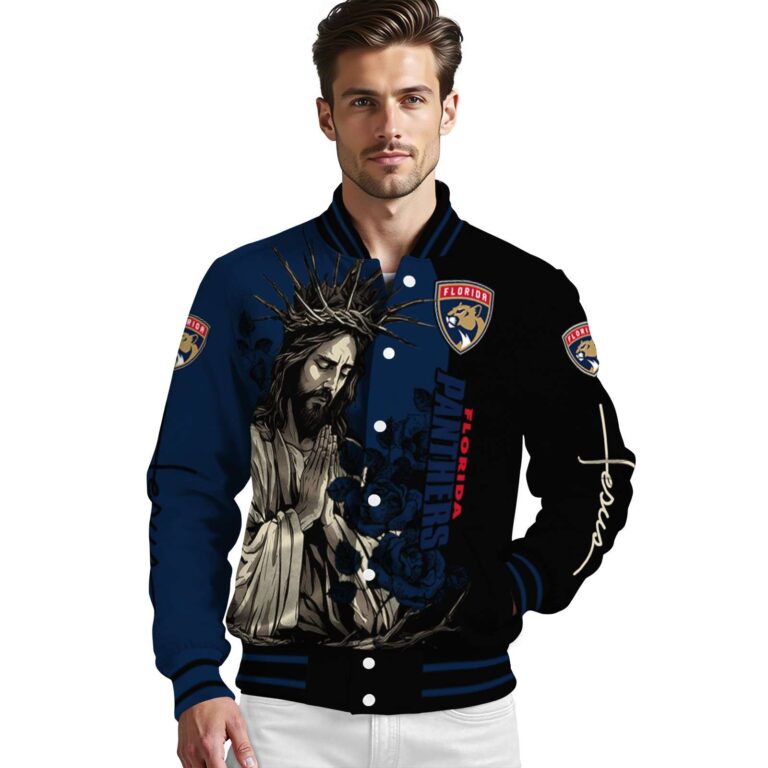 florida panthers hands in prayer red black jacket high quality