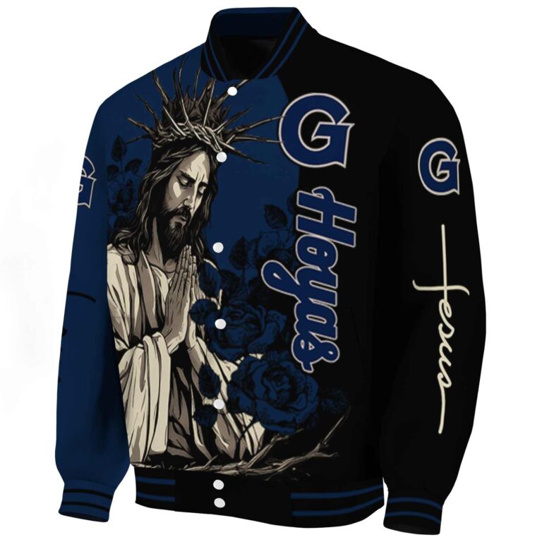georgetown hoyas hands in prayer blue black jacket best selling