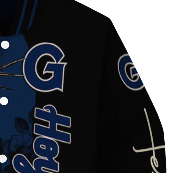georgetown hoyas hands in prayer blue black jacket premium grade