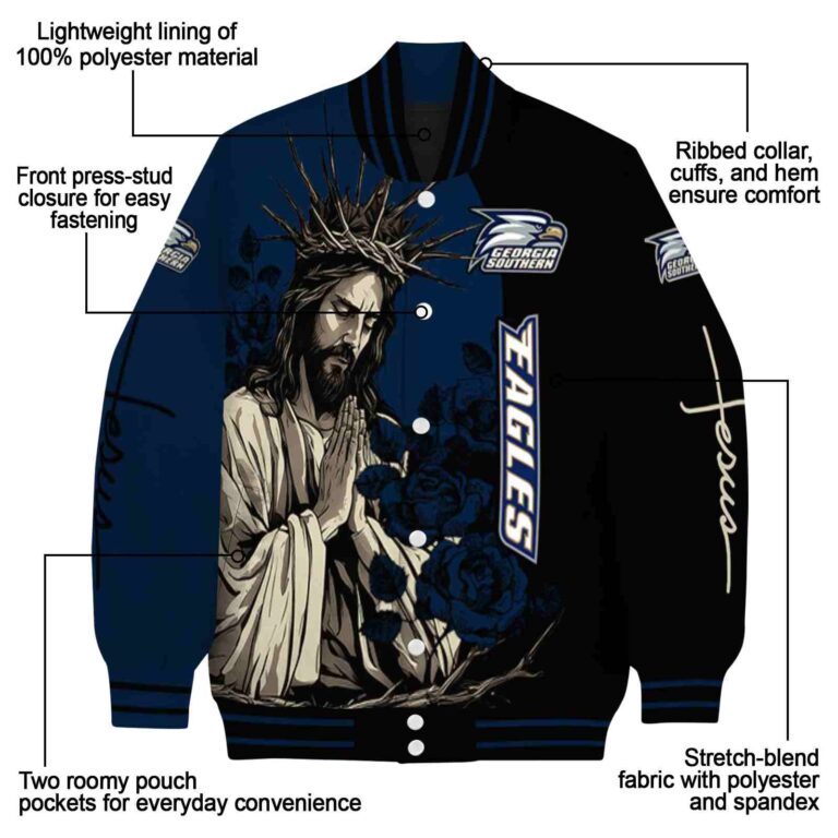 georgia southern eagles hands in prayer blue black jacket new arrival