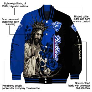 georgia state panthers hands in prayer blue black jacket new arrival
