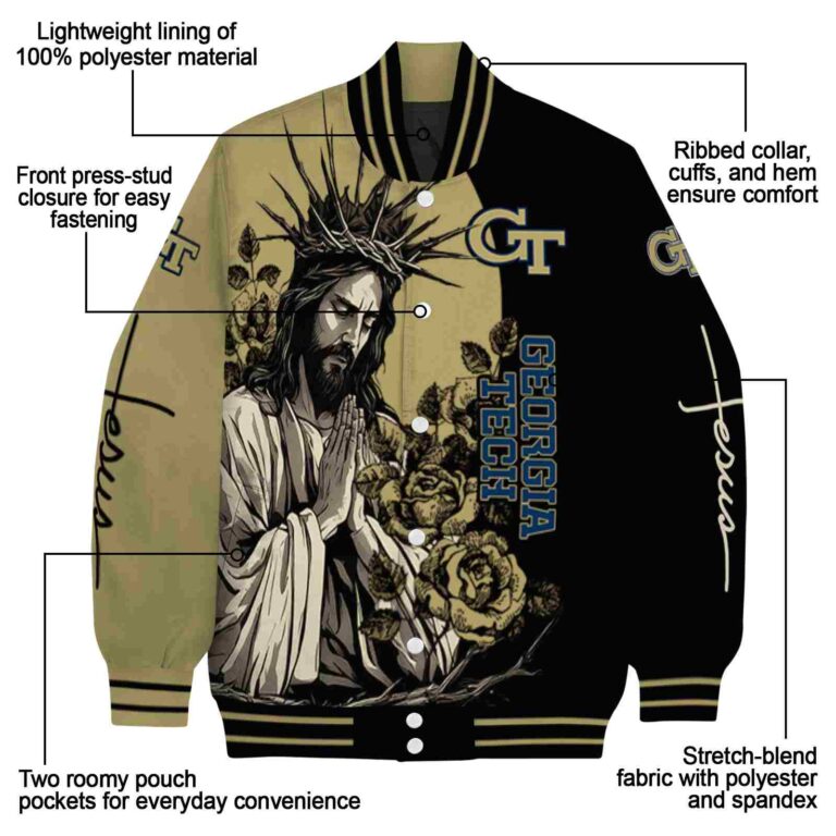 georgia tech yellow jackets hands in prayer gold black jacket new arrival