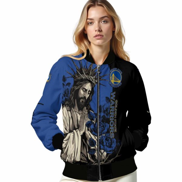 golden state warriors hands in prayer blue black jacket latest model
