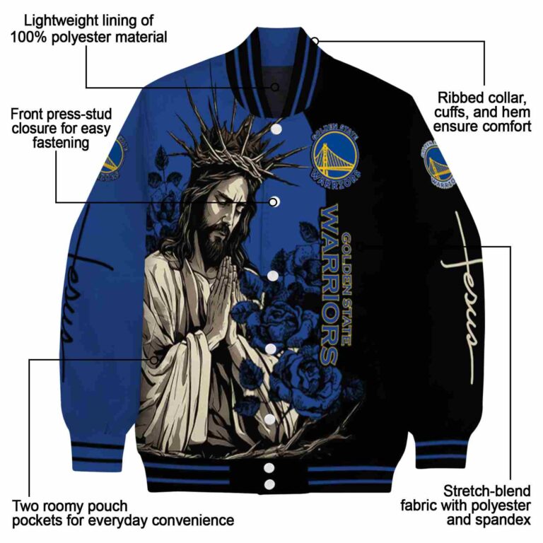 golden state warriors hands in prayer blue black jacket new arrival