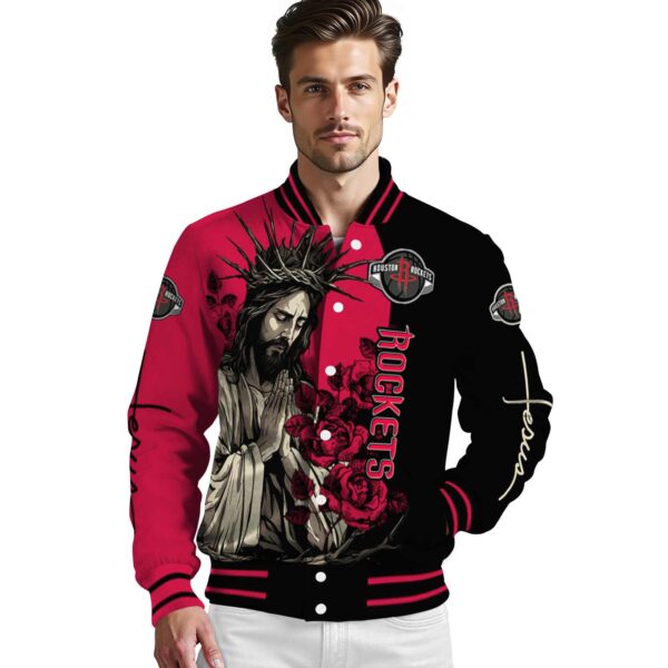 houston rockets hands in prayer red black jacket high quality