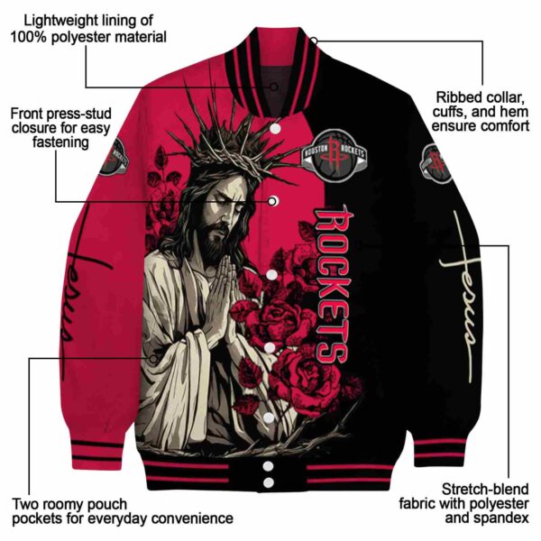 houston rockets hands in prayer red black jacket new arrival