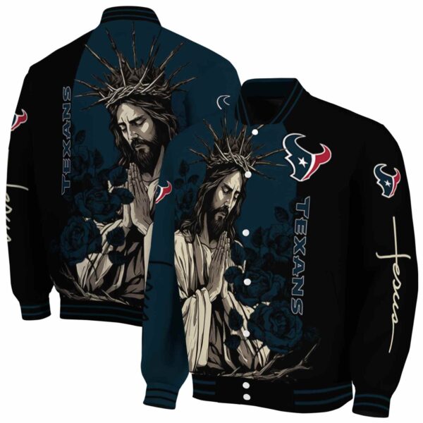 houston texans hands in prayer blue black jacket fashion forward