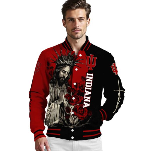 indiana hoosiers hands in prayer red black jacket high quality