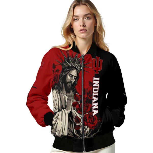 indiana hoosiers hands in prayer red black jacket latest model