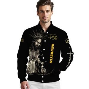 iowa hawkeyes hands in prayer black jacket high quality