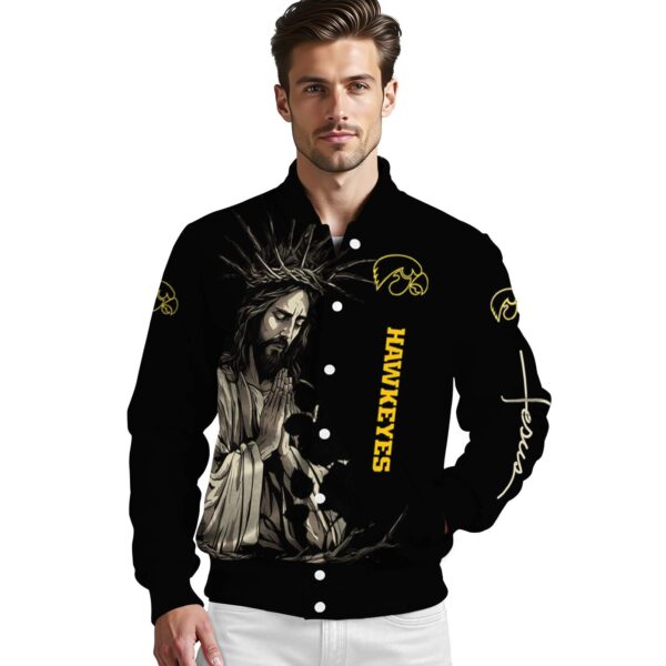iowa hawkeyes hands in prayer black jacket high quality