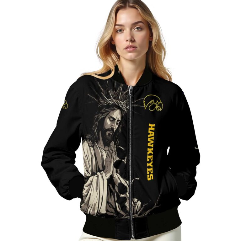 iowa hawkeyes hands in prayer black jacket latest model