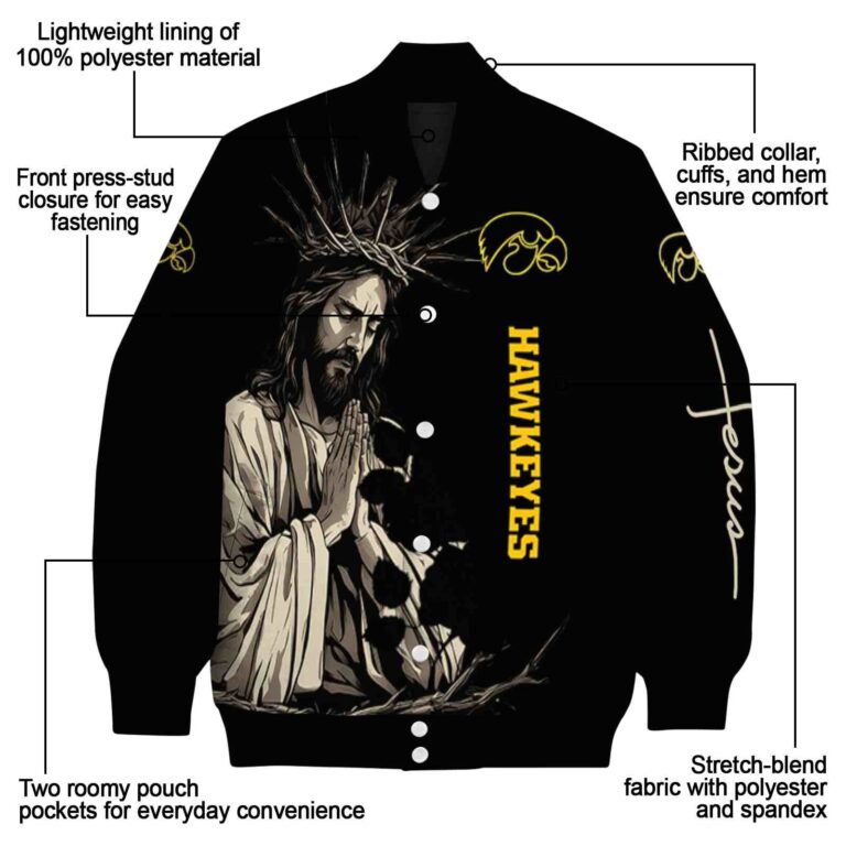 iowa hawkeyes hands in prayer black jacket new arrival