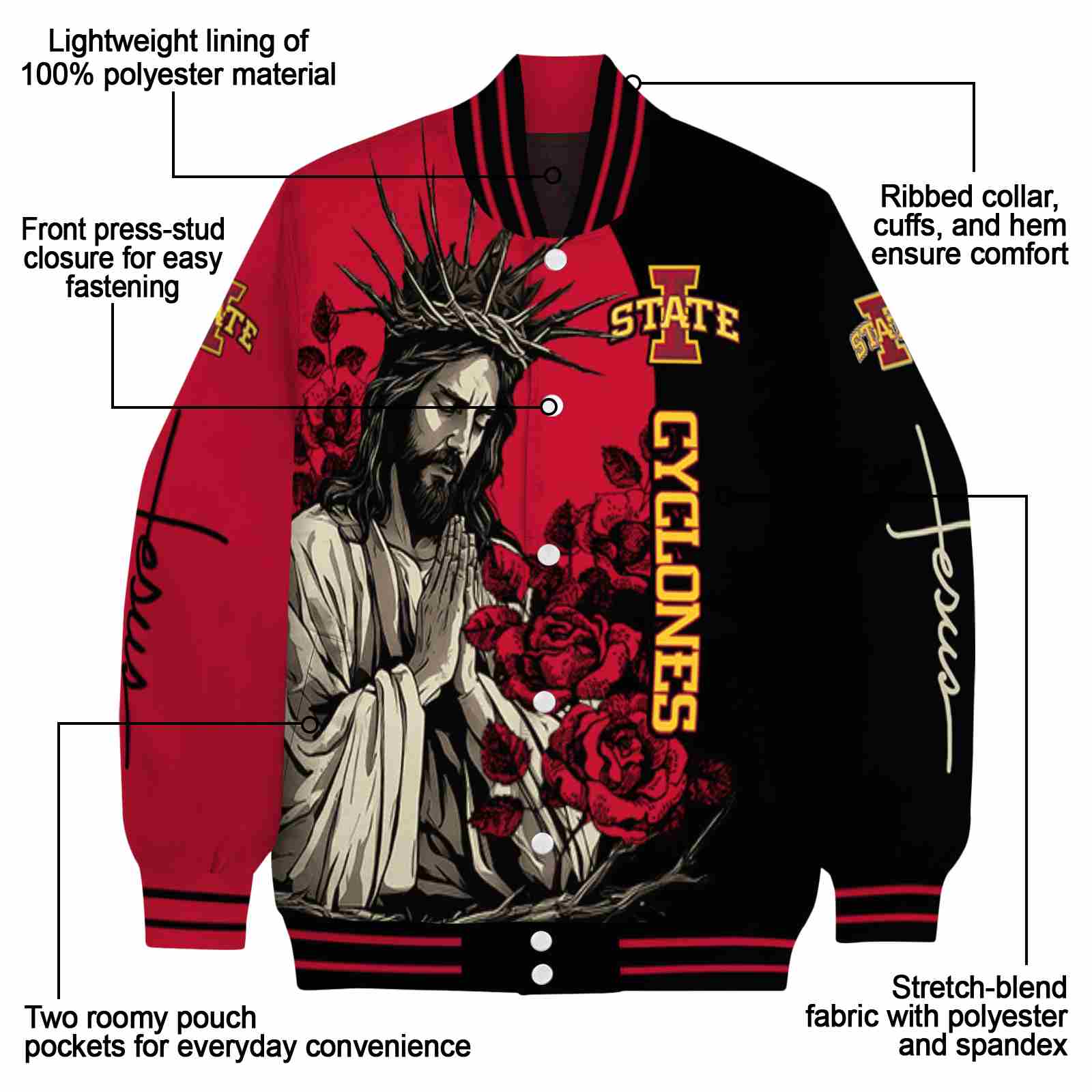 iowa state cyclones hands in prayer red black jacket new arrival iowa state cyclones hands in prayer red black jacket new arrival