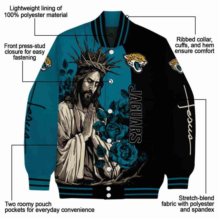jacksonville jaguars hands in prayer teal black jacket new arrival