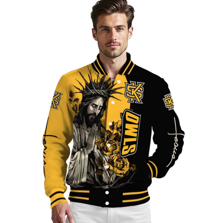 kennesaw state owls hands in prayer gold black jacket high quality