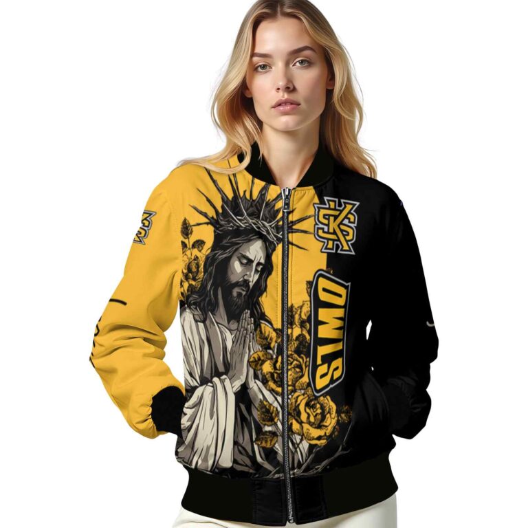 kennesaw state owls hands in prayer gold black jacket latest model