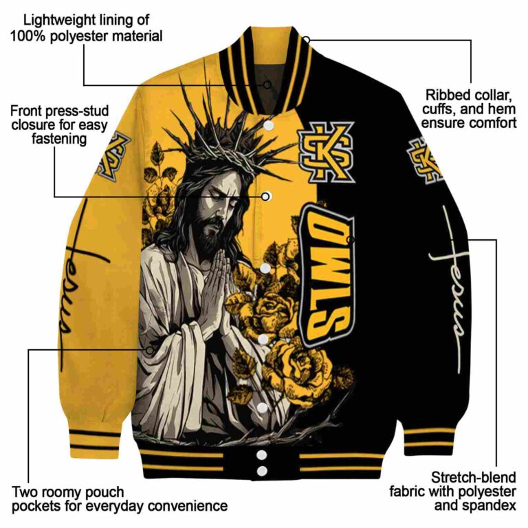 kennesaw state owls hands in prayer gold black jacket new arrival