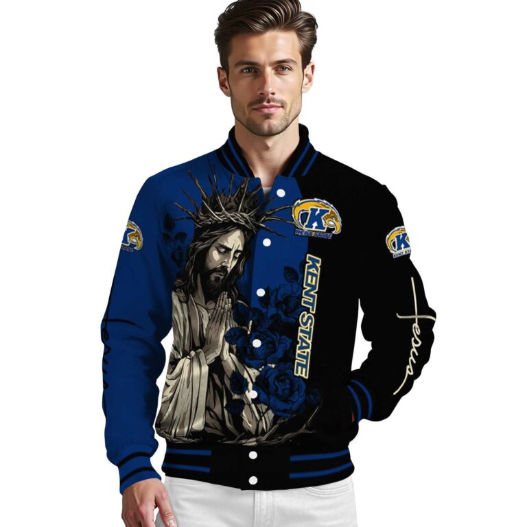 kent state golden flashes hands in prayer navy blue black jacket high quality