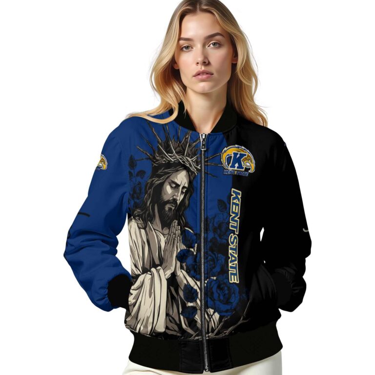 kent state golden flashes hands in prayer navy blue black jacket latest model