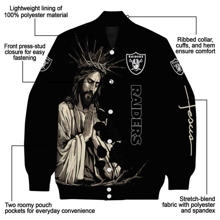 las vegas raiders hands in prayer black jacket new arrival